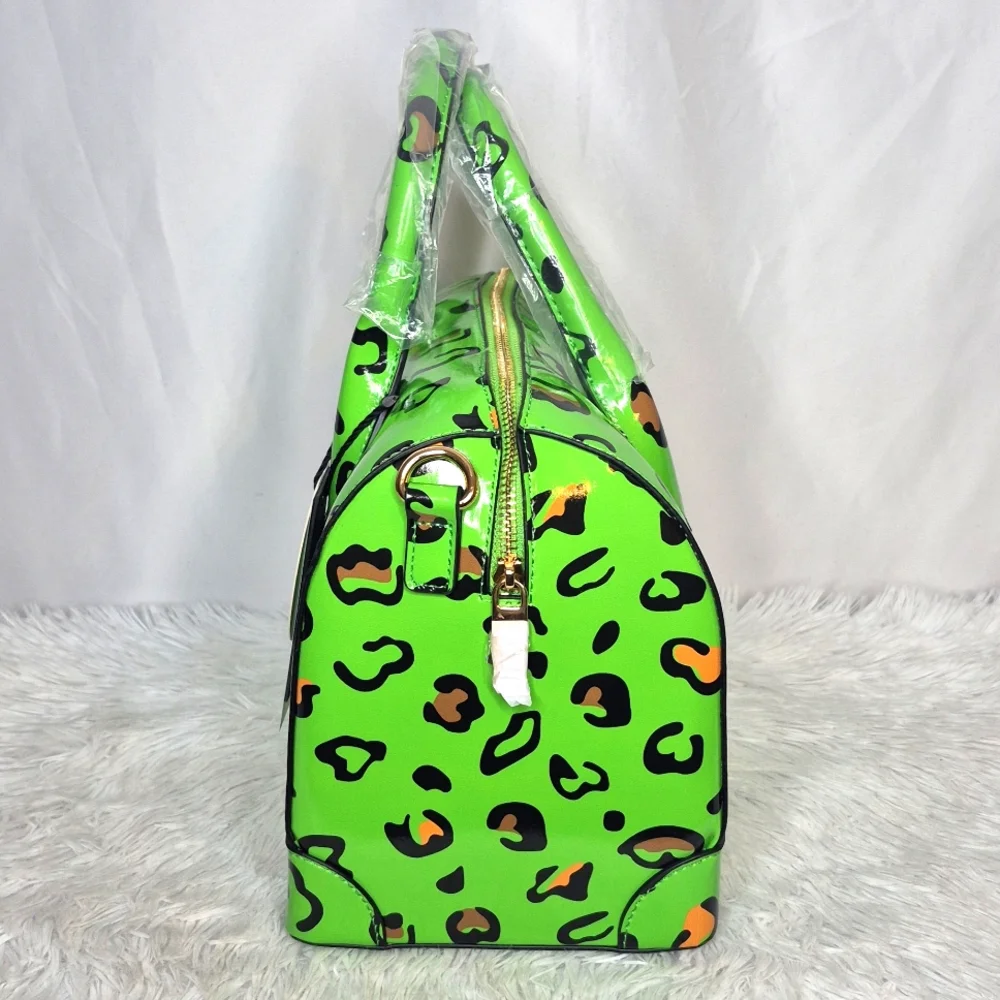 Leopard Print Vegan Leather Boston Bag & Wallet 💚💚💚